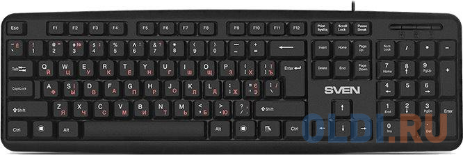 Клавиатура Sven KB-S230 Black USB игровая клавиатура sven kb g8800 черная usb мембранная 109 клавиш rgb подсветка