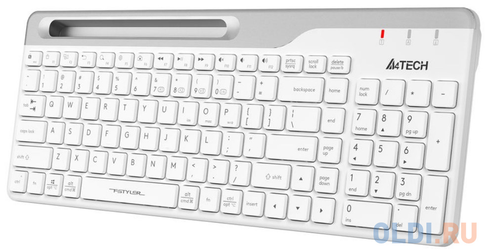 Клавиатура A4Tech Fstyler FBK25 белый/серый USB беспроводная BT/Radio slim Multimedia фото