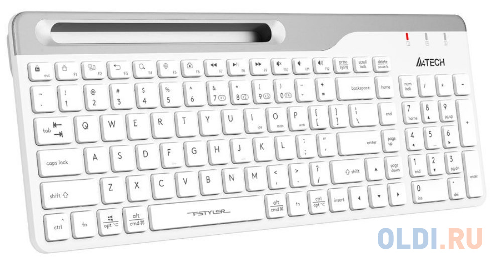 Клавиатура A4Tech Fstyler FBK25 белый/серый USB беспроводная BT/Radio slim Multimedia фото