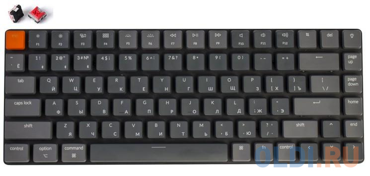 

Клавиатура Keychron K3E1 Grey Bluetooth USB Keychron Optical - Red, Серый