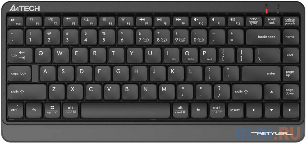 Клавиатура A4Tech Fstyler FBK11 черный/серый USB беспроводная BT/Radio slim мышь беспроводная a4tech fstyler fg30s белый серый usb
