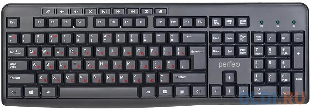 

Клавиатура Perfeo "PUSH" Black USB, Черный