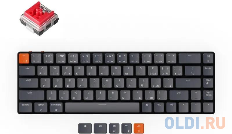 

Клавиатура Keychron K7 Black/Grey Bluetooth, Черный/серый