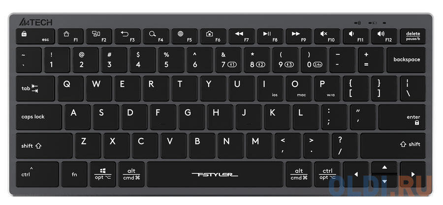 Клавиатура A4TECH FBX51C Grey Радио Bluetooth аккумулятор для ноутбука dell dell latitude e5450 e5470 e5550 e5570 7750мач 7 6v dell 6mt4t sp