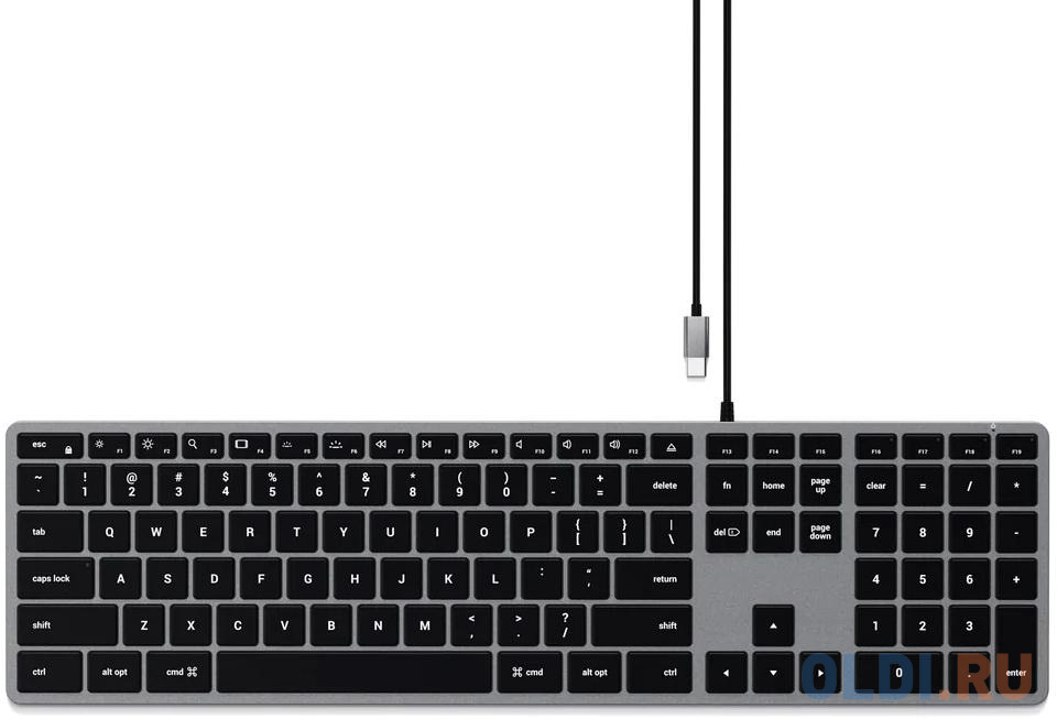 

Клавиатура Satechi Slim W3 Grey USB Type-C, Серый
