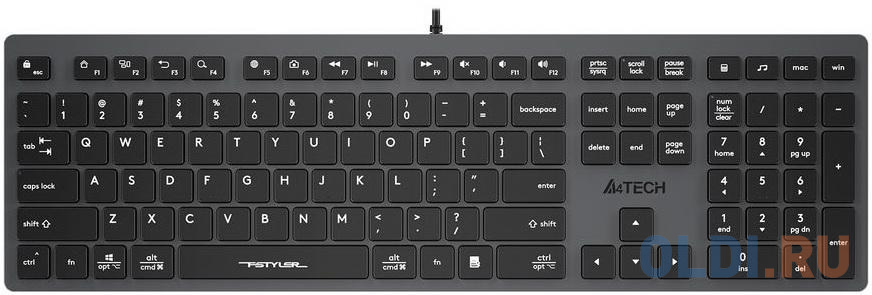Клавиатура A4TECH Fstyler FX50 Black USB клавиатура a4tech fstyler fx60 grey usb