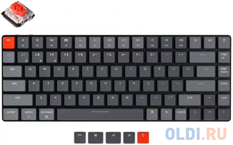 

Клавиатура Keychron K3 Grey Bluetooth USB, Серый