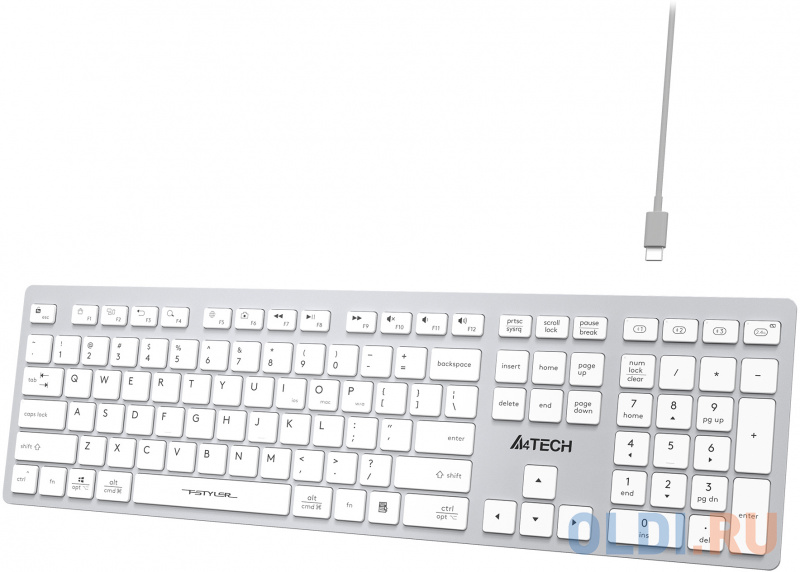 Клавиатура A4Tech Fstyler FBX50C белый USB беспроводная BT/Radio slim Multimedia фото