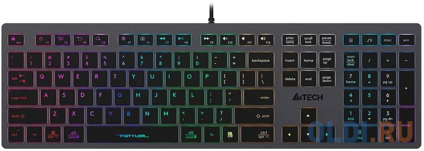 Клавиатура A4TECH Fstyler FX60 Black USB dot black наволочка 50 x 75 см