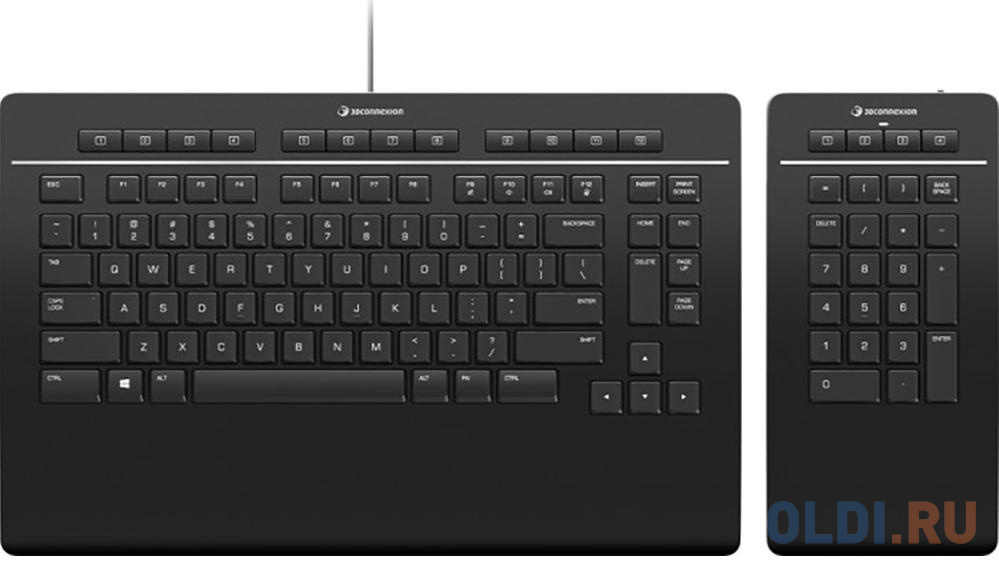 Клавиатура 3Dconnexion Keyboard Pro with Numpad Black — игровая клавиатура cooler master keyboard sk620   ttc low brown ru