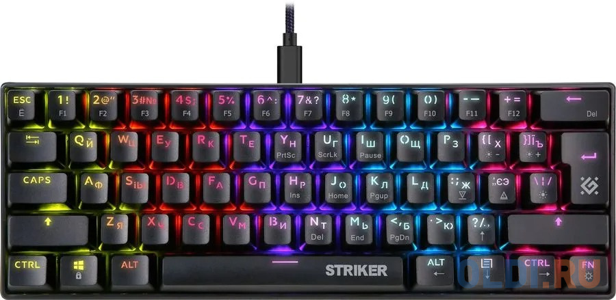 Клавиатура Defender STRIKER Black USB, цвет белый - фото 1