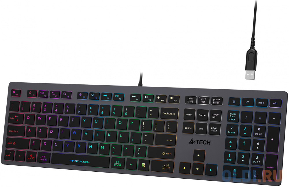 Клавиатура A4TECH FX60H Grey USB фото