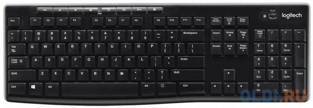 Клавиатура Logitech K270 Black/Grey Радио мобильные колонки sven ps 340 2 0 чёрные 2x12w ipx6 usb bluetooth fm радио led подсветка 3600 мa