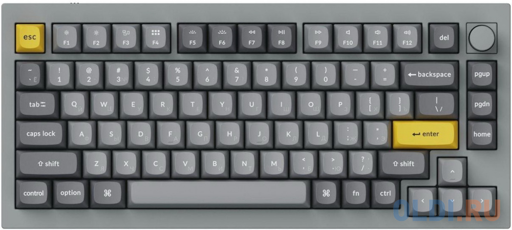 Клавиатура Keychron Q1-N1-RU Grey USB Type-C, цвет белый