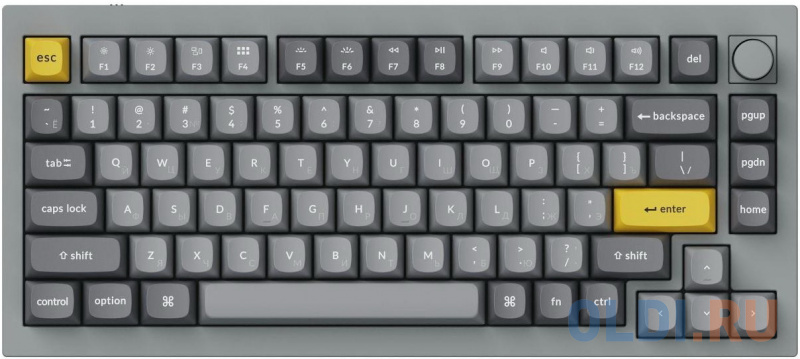 

Клавиатура Keychron Q1-N1-RU Grey USB Type-C, Серый
