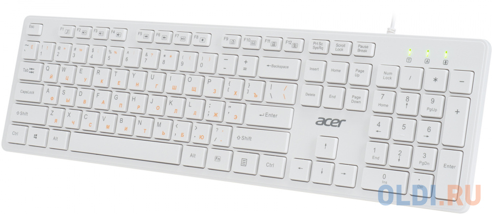 Клавиатура Acer OKW123,  USB, белый [zl.kbdee.00d] фото