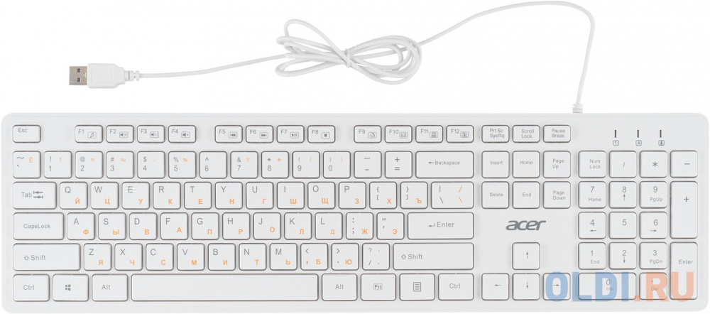 Клавиатура Acer OKW123,  USB, белый [zl.kbdee.00d] фото