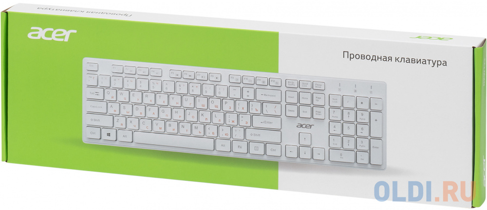 Клавиатура Acer OKW123,  USB, белый [zl.kbdee.00d] фото