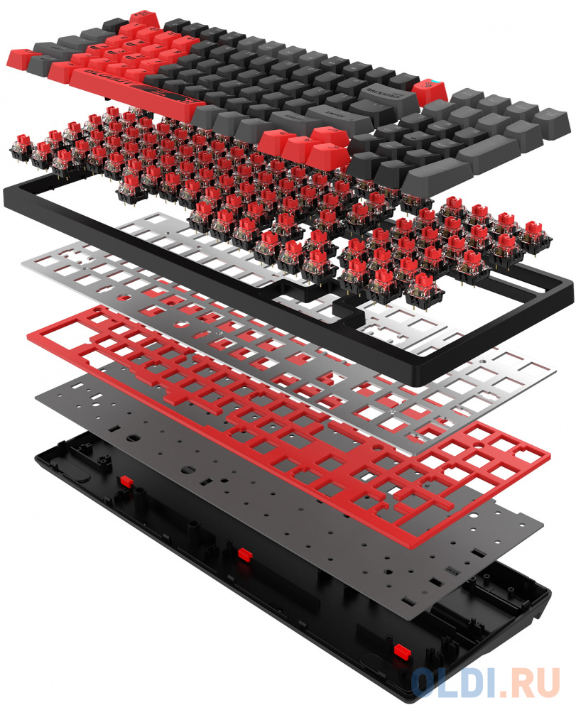 Клавиатура A4Tech Bloody S98 механическая красный/черный USB for gamer LED (SPORTS RED) фото