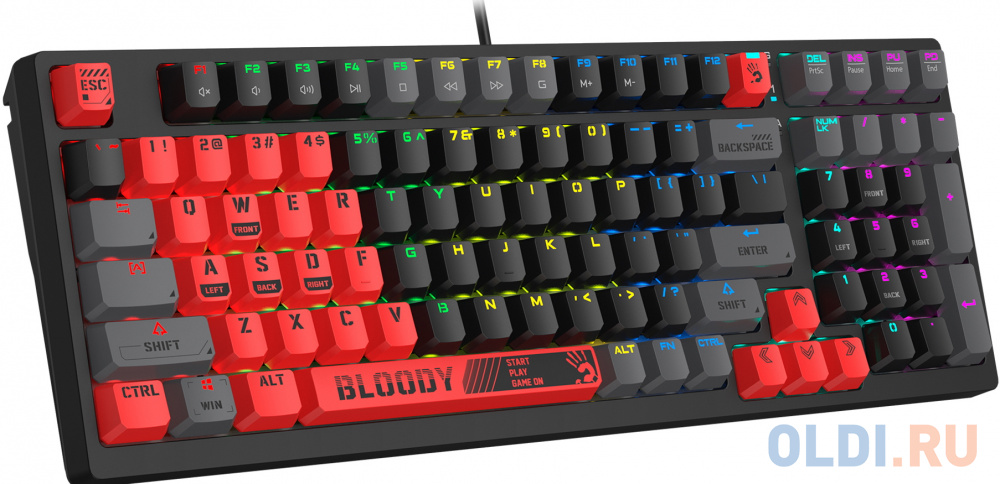Клавиатура A4Tech Bloody S98 механическая красный/черный USB for gamer LED (SPORTS RED) фото