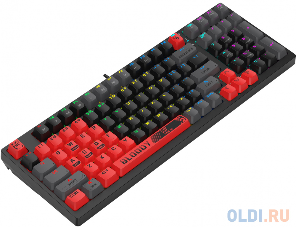 Клавиатура A4Tech Bloody S98 механическая красный/черный USB for gamer LED (SPORTS RED) фото