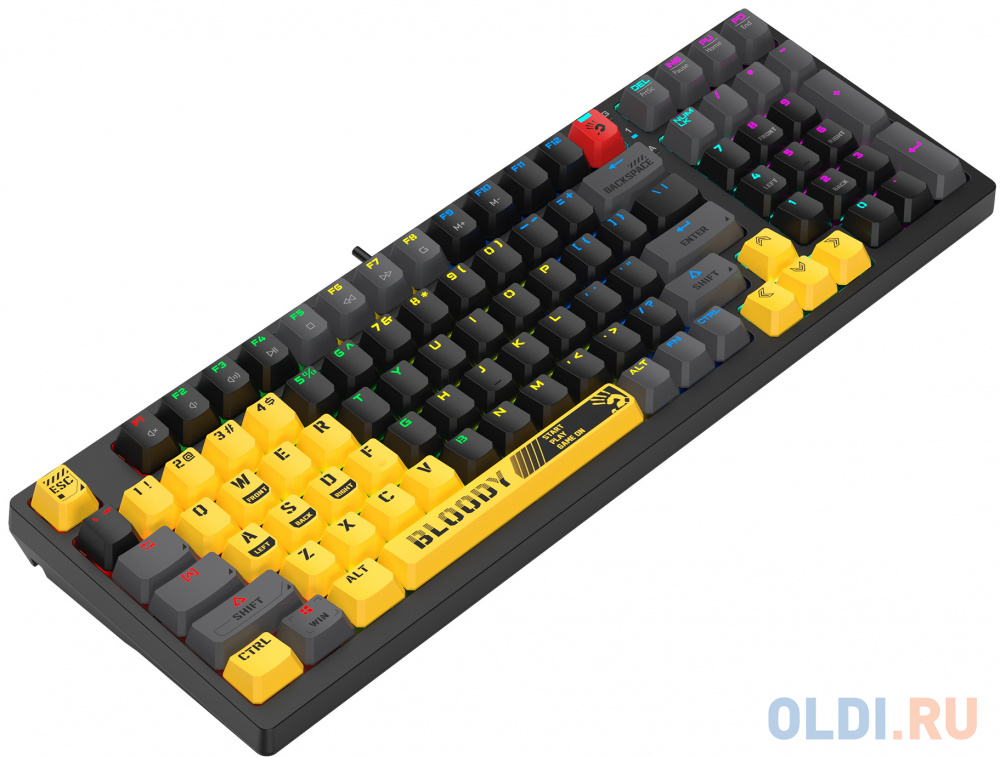 Клавиатура A4Tech Bloody S98 механическая желтый/серый USB for gamer LED (SPORTS LIME) фото