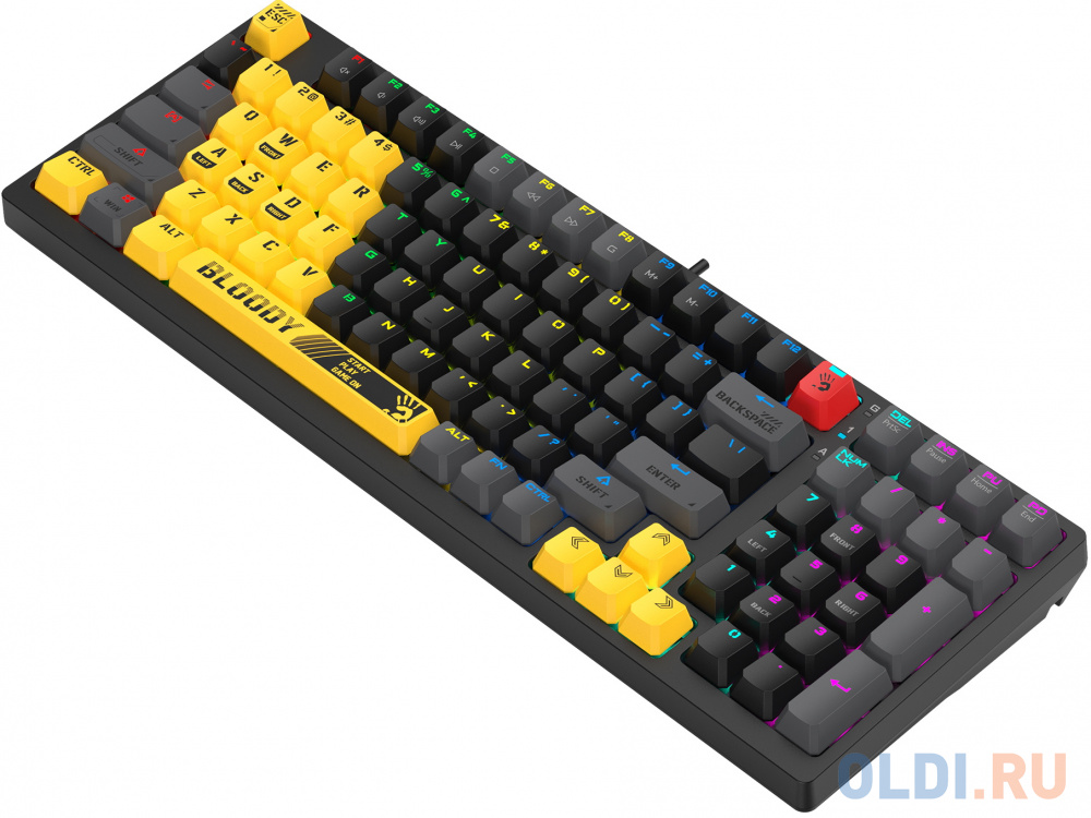 Клавиатура A4Tech Bloody S98 механическая желтый/серый USB for gamer LED (SPORTS LIME) фото