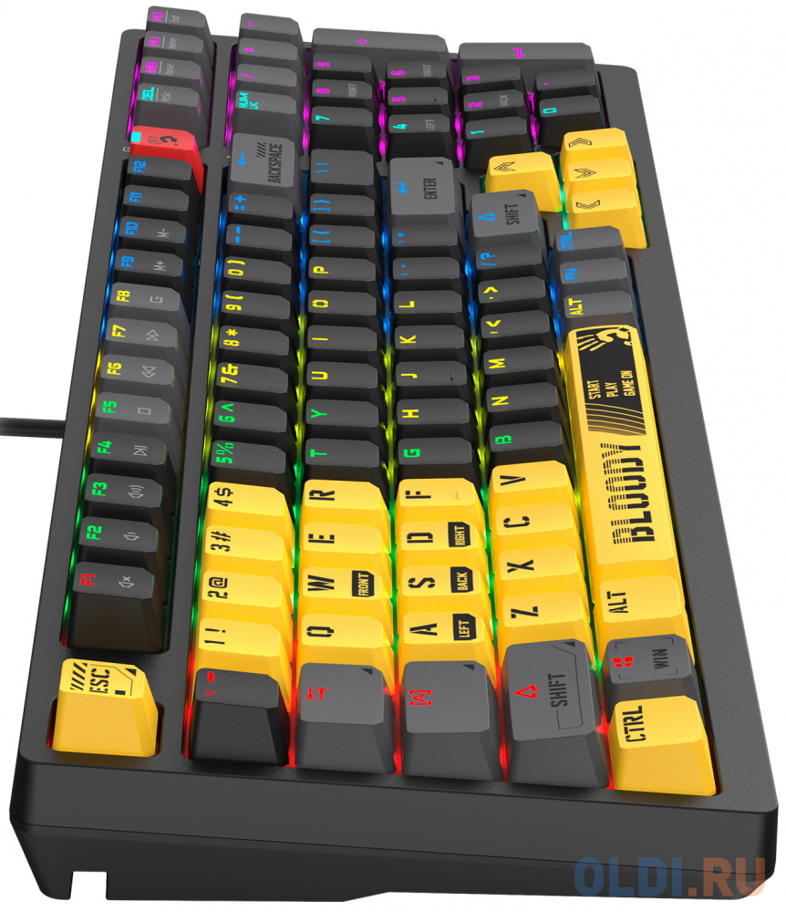 Клавиатура A4Tech Bloody S98 механическая желтый/серый USB for gamer LED (SPORTS LIME) фото