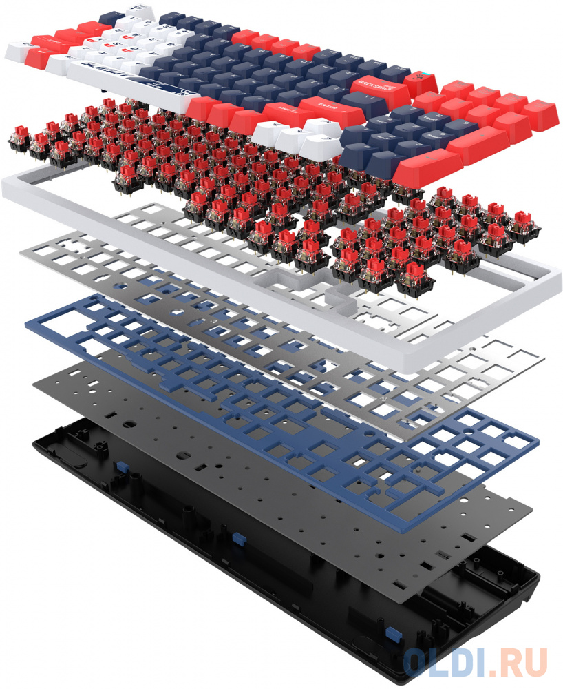 Клавиатура A4Tech Bloody S98 механическая синий/белый USB for gamer LED (SPORTS NAVY) фото