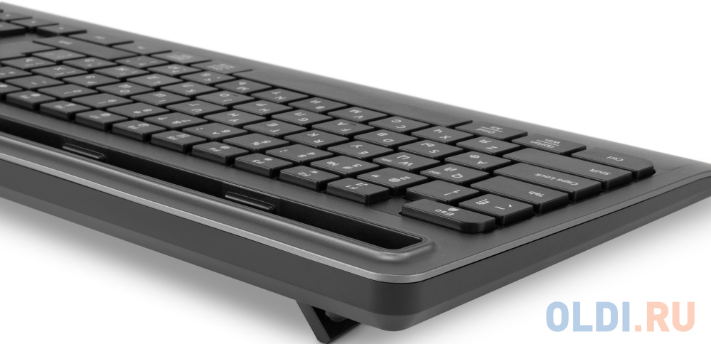 Клавиатура Оклик 860S серый/черный USB беспроводная BT/Radio slim Multimedia (подставка для запястий) (1809323) фото