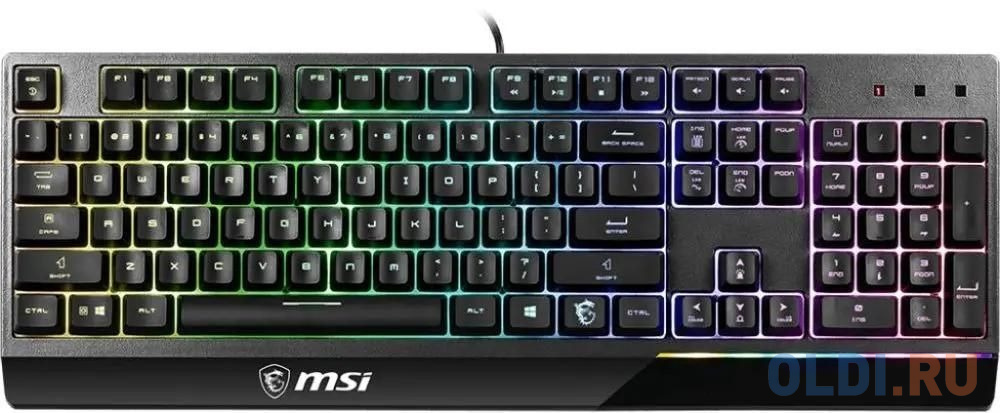 Gaming Keyboard MSI VIGOR GK30, Wired, Mechanical-like plunger switches. 6 zones RGB lighting with several lighting effects.  Anti-ghosting Capability