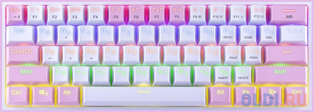 Клавиатура Defender FIZZ Pink USB, цвет прозрачный