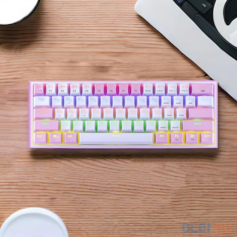 Клавиатура Defender FIZZ Pink USB, цвет прозрачный - фото 2