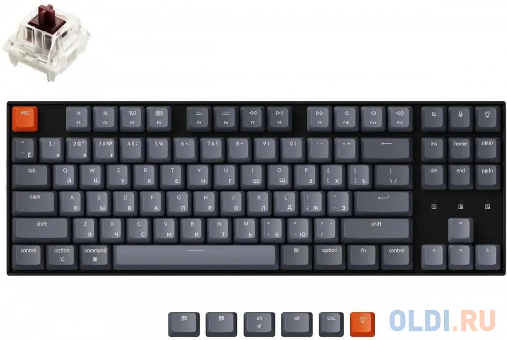 Клавиатура Keychron K8-G3 Black/Grey Bluetooth, цвет белый
