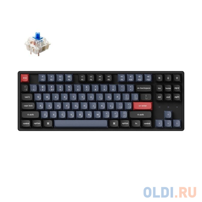 Беспроводная механическая клавиатура QMK Keychron K8 Pro, 87 клавиш, Hot-Swap, Gateron G pro Blue Switch