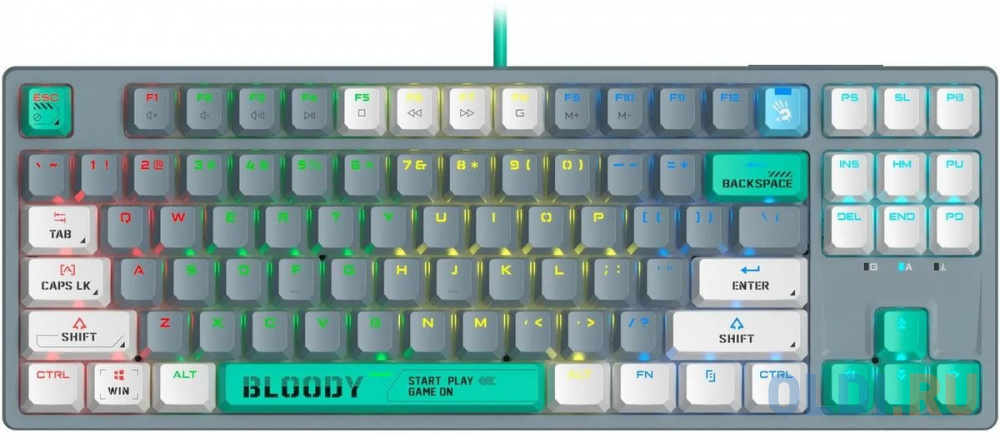 Клавиатура A4TECH Bloody S87  Energy,  USB, серый зеленый [s87 usb energy ash]