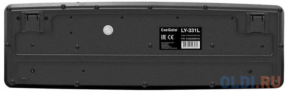 Exegate EX279940RUS Клавиатура Exegate LY-331L, <USB, шнур 2м, черная,  104кл, Enter большой>, OEM - фото 3