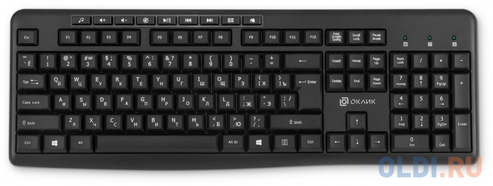 

Клавиатура Оклик K225W черный USB беспроводная Multimedia (1875232)