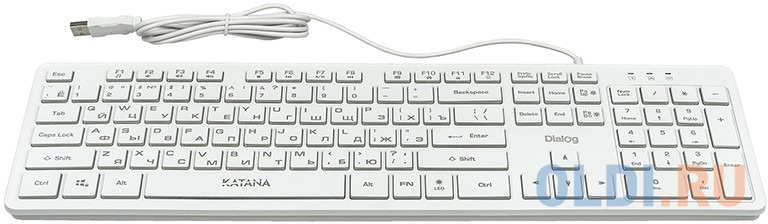 Dialog Katana Клавиатура KK-ML17U WHITE - Multimedia, с янтарной подсветкой клавиш, USB, белая - фото 2