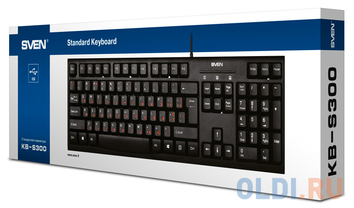 

Клавиатура проводная Sven KB-S300 USB черный
