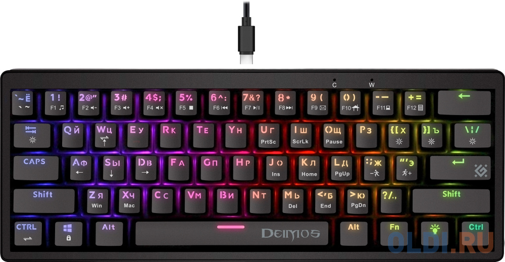 Клавиатура Defender Deimos GK-303 Black USB, цвет черный - фото 1