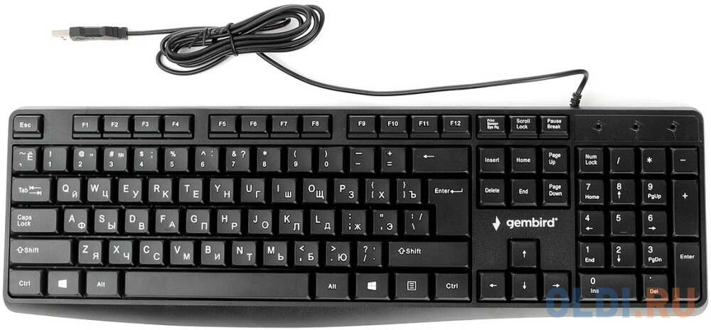 Клавиатура Gembird KB-8410,{USB, черный, 104 клавиши, кабель 1,5м} - фото 1
