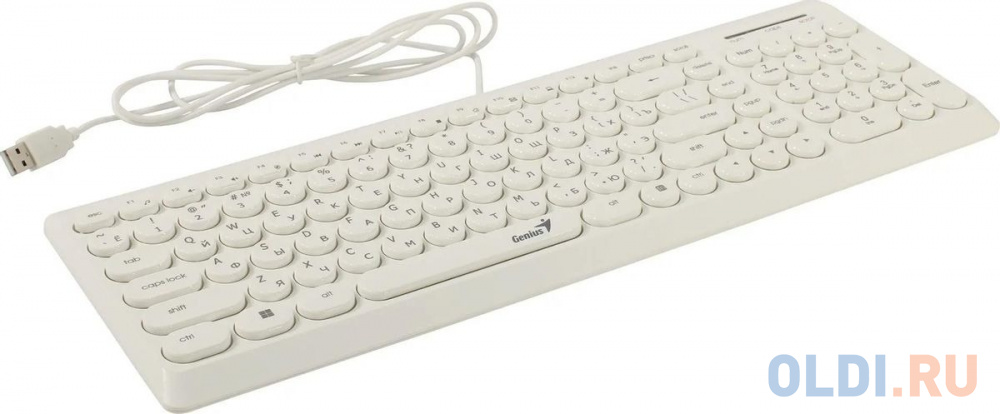 Клавиатура проводная мультимедийная Genius SlimStar Q200. 12 мультимидийных клавиш, тонкие клавиши, USB, поддержка приложения Genius Key support, кабе