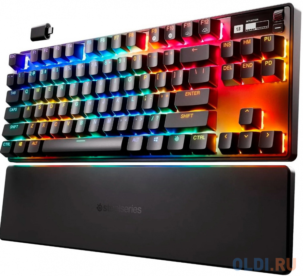 Клавиатура Steelseries Apex Pro TKL Wireless (2023) механическая черный USB for gamer LED (подставка для запястий) (64865)