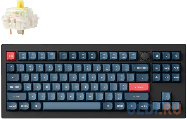 

Классическая TKL (80%) механическая клавиатура Keychron V3 Max - 3 типа подключения, 87 клавиш, цвет Carbon Black, переключатели Gateron Jupiter Banan