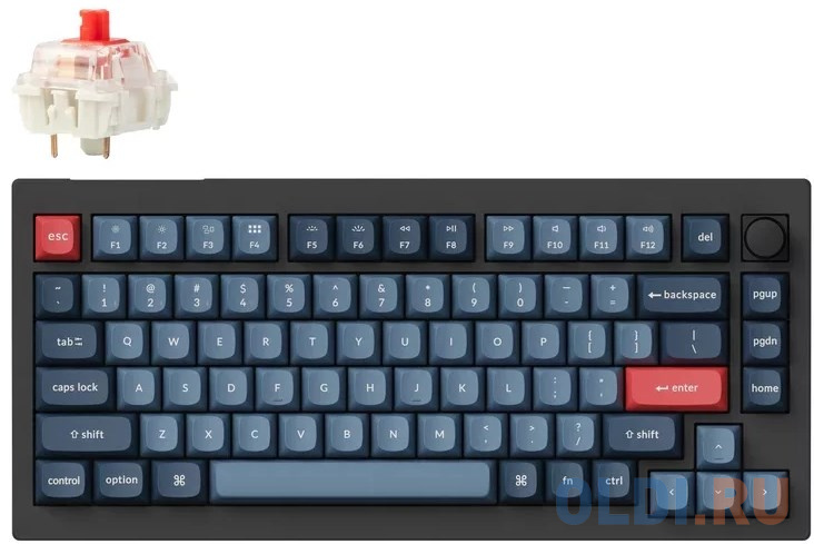 

Компактная (75%) механическая клавиатура Keychron V1 Max - 3 типа подключения, 81 клавиша, цвет Carbon Black, переключатели Gateron Jupiter Red