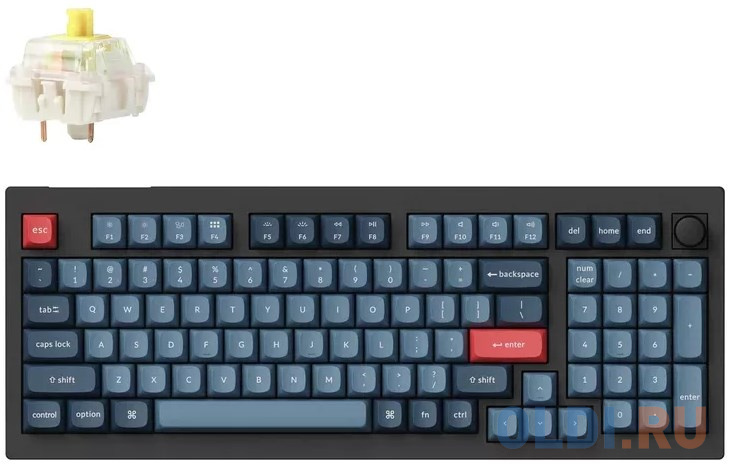 

Полноразмерная (96%) механическая клавиатура Keychron V5 Max - 3 типа подключения, 97 клавиш, цвет Carbon Black, переключатели Gateron Jupiter Banana