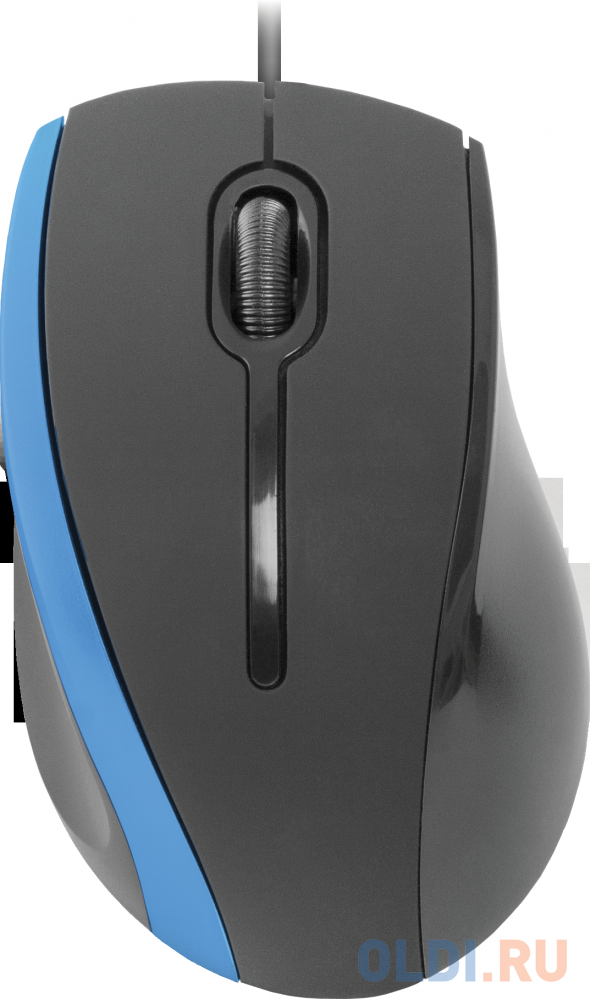 Проводная оптическая мышь Defender MM-340 черный+синий,3 кнопки,1000 dpi мышь проводная defender gm 917 чёрный usb