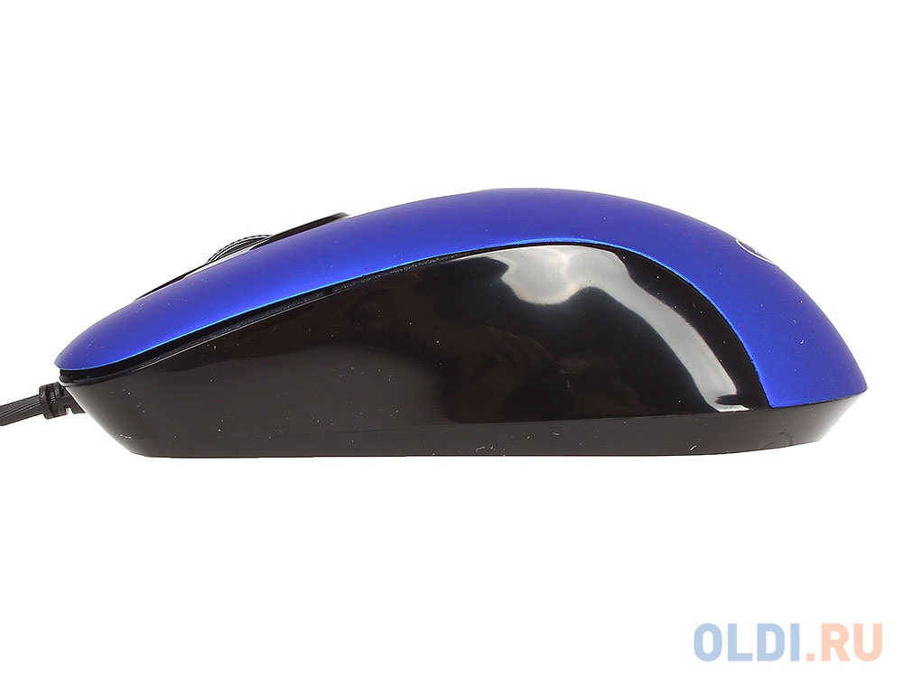 Мышь Gembird MOP-400-B, USB, темно-синий, бесшумный клик, soft-touch, 2кн., 1000DPI, блистер фото