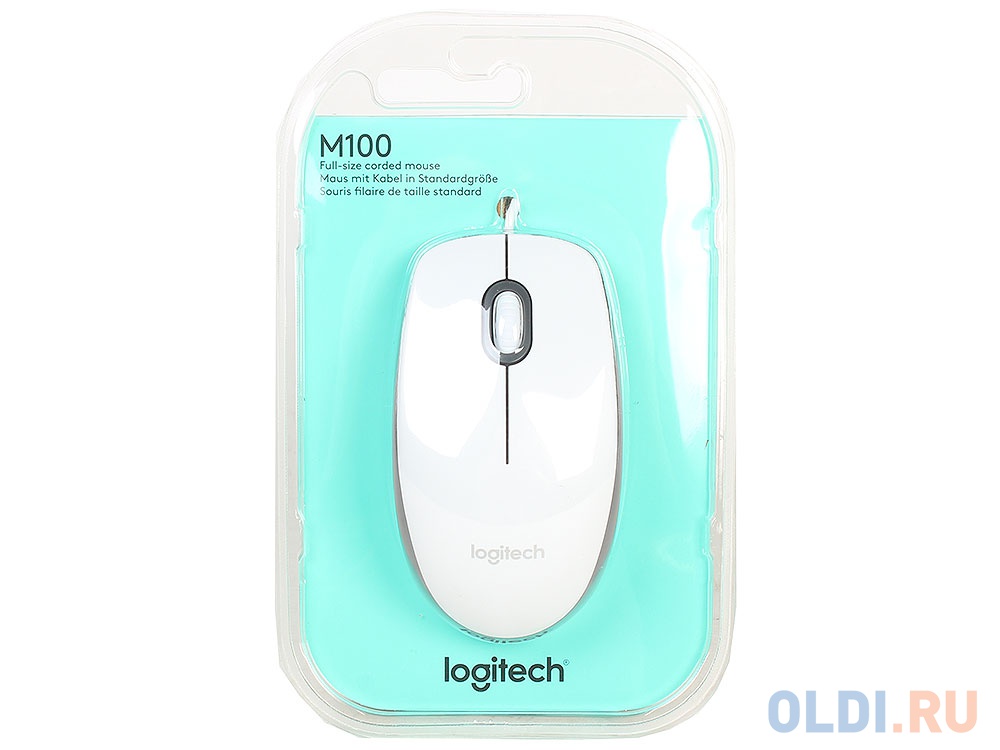 Мышь (910-005004) Logitech Mouse M100 White USB